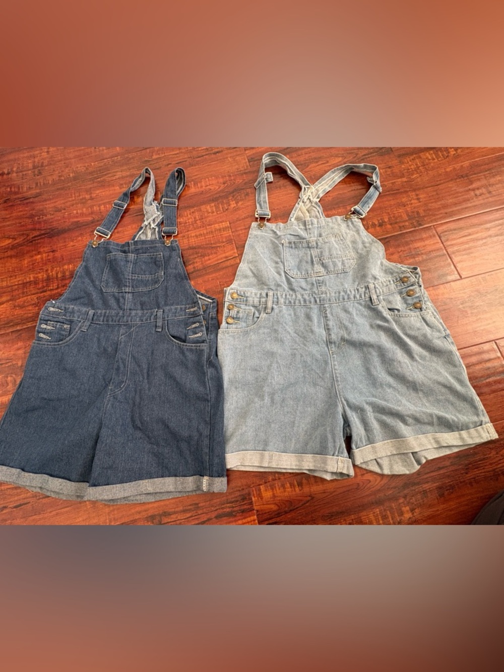 Denim Short Overalls - Light Wash and Dark Wash